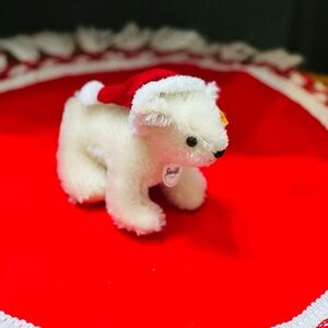 Steiff Polar Bear with Santa Hat